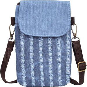 ❤️Small Canvas Cell Phone Purse Wallet- Handmade with Shoulder Strap